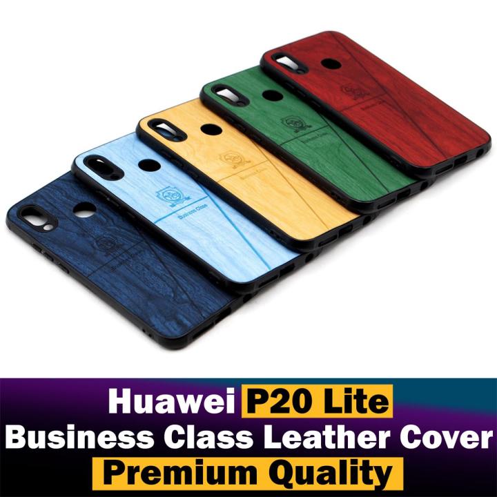 Huawei P20 Lite Back Cover Perfect Quality Leather cover soft silicon flexible case Perfect Fitted Premium Flexible & Soft Gel Anti-Scratch Leather Back Cover Pouch For P20 Lite
