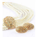 Jewelry Set with Center Golden Stone For Women - Off White. 