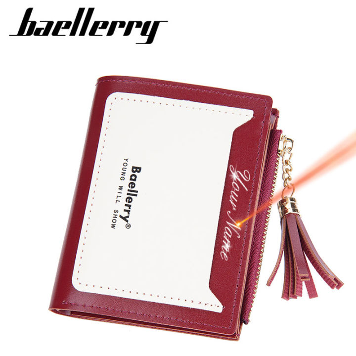 Baellery 2023 New Short Women Wallets Free Name Engraved Cute Card Holder Simple Female Purses Fashion Kpop Wallet For Girls