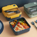 Lunch Box 2 Compartment BPA free Portable Lunch Box School Office Food Storage Container with Fork & Spoon. 