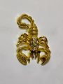 3D Golden Scorpion (Bichu) with Diamond pearls Metal Logo Sticker With Double Tape For Bikes And Cars Decoration. 