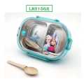 Frozen Character Stainless Steel Lunch Box For Students 2-Grid Lunchbox with Spoon. 