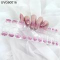 Gel Nail Stickers Curing UV Lamp Full High Quality Semi-Cured Gel Nail Strips Adhesive Long Lasting Nail Art Decoration Tips. 