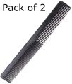 Hair Styling Combs,Heat Resistant Combs, Styling Combs for Salon, Fine and Wide Tooth Hair Barber Comb For All Hair Types (Pack of 2), Black Plastic Barber Carbon Fiber Cutting Comb,Fine Tooth Comb for Men and Women. 