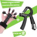 Pack of 2 Counter hand strengthener grip and finger strengthener - forearm ring hand exercisers - silicone squeezer gripper for muscle strengthening training tool Denovo Mart. 