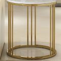 Metal Side Table Small Coffee Table with Open Storage Shelf 2Tier Round Wooden Center Table for Living Room Bedside Round Table Wooden Nightstand-Golden. 