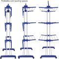 CT/4 Tier Cloth Drying Hanger/Clothes Drying Rack, Stainless Steel Oversized 4-Tier Collapsible Rolling Drying Rack Clothing Folding Laundry Drying Rack Stand Indoor/Outdoor with Side Wings and Casters. 