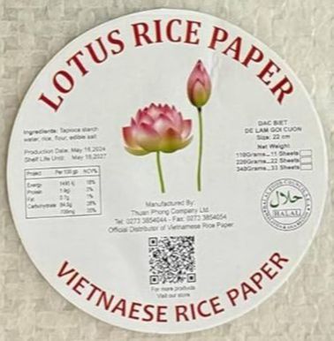 Thuong Hang Rice Paper 10/11 Sheets, 22cm, 100gm to 115gm Vietnam Imported