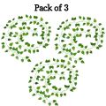 Pack of 3 Artificial Money Plant bail Leaves for Decoration - Artificial Leaf Bail Garland Vine for wall Hanging Decoration - Artificial Plants Leaves Green Colour for Office , Home Room decoration item. 
