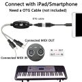 USB MIDI Cable Adapter, USB Type A Male to MIDI Din 5 Pin In-Out Cable Interface with LED Indicator for Music Keyboard. 