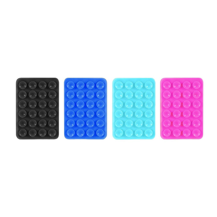 2 Piece Multifunctional Silicone Suction Cup Phone Holder, Anti-Slip Square Mount for Car and Wall Use
