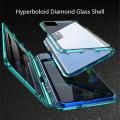 Biruiqu For OPPO Reno 6 Pro Magnetic Absorption Case Metal Frame Shockproof Double Sided Tempered Glass Magnetic Case Cover. 