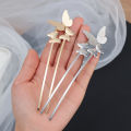 Korean Hair Fork Accessories Hairpins Alloy Metal Butterfly Hair Forks Sticks for Women. 