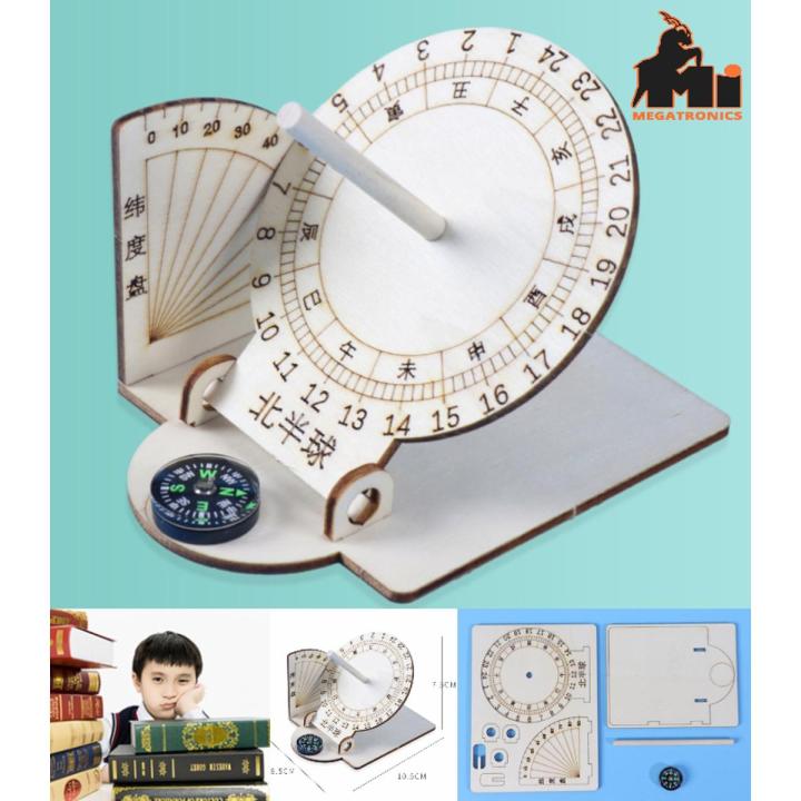 STEM DIY equatorial sundial Science and technology ancient timer small handmade model children's sun clock DIY assembly teaching aids