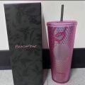 Blackpink X Starbucks 2023 Doodle Pink Black Tumbler Durian Cup Sippy Cup 710ml 24oz. 