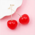Cherry Dangle Earrings Elegant Temperament Trendy Style Resin Plant Cherry Earrings For Women Girls Fashion Jewelry Gifts. 
