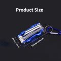 6 Pcs Pocket Allen Key | Folding Hex Wrench Set | Portable Hexagonal Screwdriver Allen Keys with Car Keychain | Metal Metric Hand Tool for Repair. 