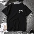 Heart T-shirt For Girls Women BFF Love Cute Tee Premium Quality. 