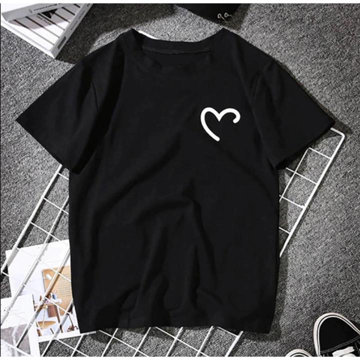 Heart T-shirt For Girls Women BFF Love Cute Tee Premium Quality
