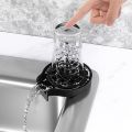 Cup Washer Bar Glass Rinser Kitchen Sink Attachment Faucet Cup Rinser for Home, Office, Hotel, Shop, Bar, Baby Bottle Quick Washer, Black Automatic Cup Rinser, Glass Washer for Sink- Black. 