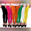 Pack of 6 Viscose Lycra Leggings for Women Girls in Black White Orange Green Pink and Yellow | 100 % soft stretchable fabric for ultimate comfort and a perfect fit | Versatile leggings, ideal for casual wear, gym, yoga, and more. 