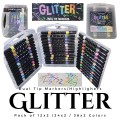 Dual tip Glitter Marker/Highlighter 24-72 Colors set with Metallic Effects No Smearing Quick Drying. 