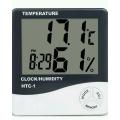 Indoor Room LCD Digital Thermometer Alarm Clock HTC-1 White. 
