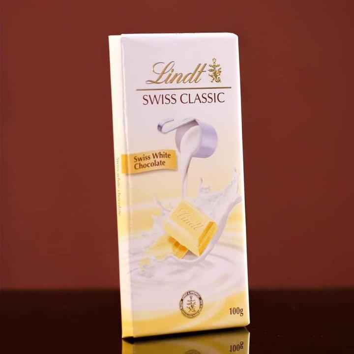 LINDT SWISS CLASSIC WHITE CHOCOLATE 100GM