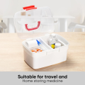 First Aid Box High Quality Imported Item Best For School, House And Office Medical Kit Home Portable Medical Boxes Transparent Plastic Medicine Pills Storage Box Organizer. 