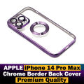 Apple iPhone 14 Pro Max Back Cover Soft Deep Purple Chrome Border Camera Protection Cover For iPhone 14 Pro Max. 