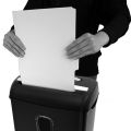 Aurora AS-890C paper Shredder, 8 sheets Crosscut Shredder (5x47mm) with 13ltr bin, Shred Credit Card/Mail/Staple/Clip, P-3 Security Level Document Shredder with 220mm throat width, small size portable shredder ideal for home and office. 
