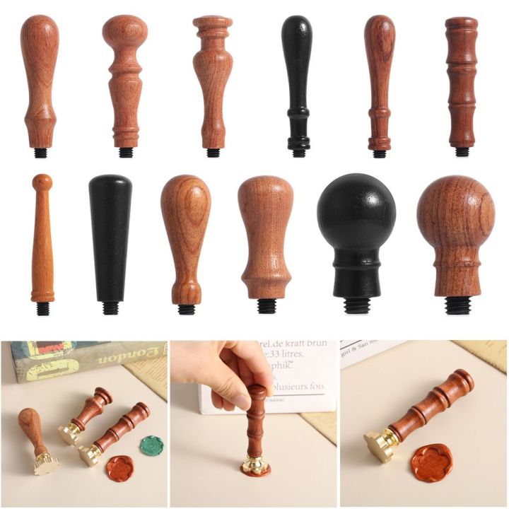 Wedding Invitation Printing DIY Craft Wood Handle Wood Color Wax Sealing Stamp Paint Seal