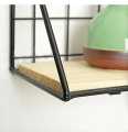 1 Set Metal Floating Shelves Wall Mounted Rustic Wood Storage Display Shelf with Metal Wire Basket Hanging Shelf For Kitchen Office Bedroom Storage Rack Wall Shelf Bathroom Accessories Rack Holder I Metal Wall Shelf Display Organizer Rack Wall Shelf Rack. 