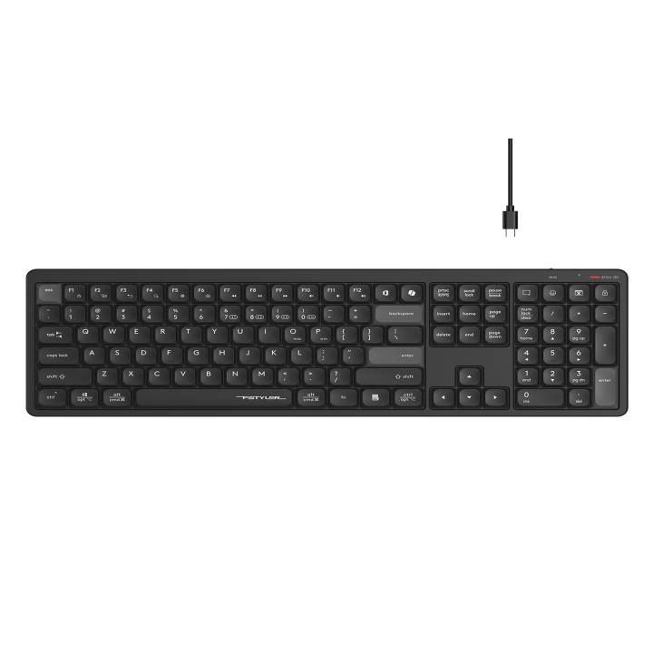 A4Tech Fstyler FBX55C Bluetooth & 2.4G Wireless Keyboard - Quiet Typing - Dual Mode Wireless - Scissor Switch - USB Type-C Adaptor