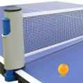Retractable Table Tennis Net Plastic Mesh Net Rack - Grey. 