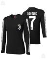 ACE-Full Sleeves Black Ronaldo 7 Number Juventus Cotton Printed Tape T Shirt for Him. 