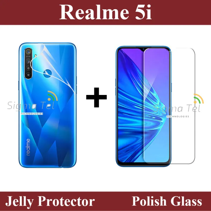 Realme%205i%20Polish%20Tempered%20Glass%20Screen%20Protector%20And%20Back%20Clear%20Jelly%20Protector%202%20in%201%20Combo%20-%20Image%204