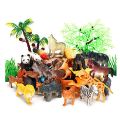 Complete pack High Quality Rubber Wild Animal Zoo Set with tree and track Toys For Kids & Boys. 