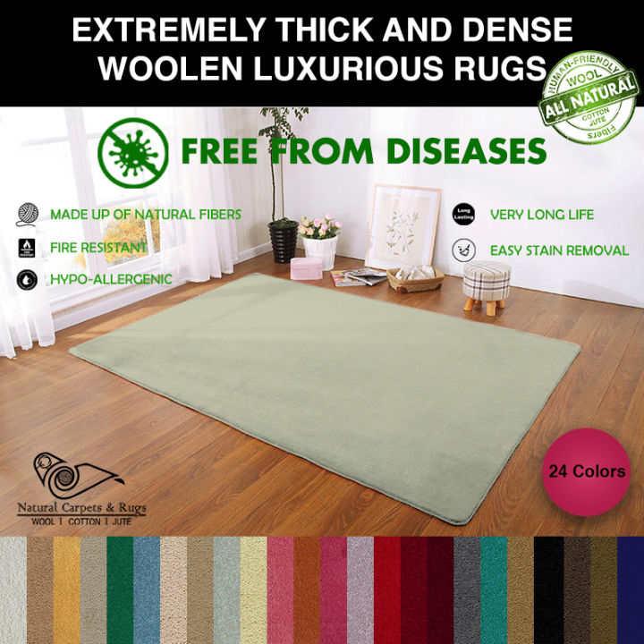 Natural Woolen Carpets and Rugs made of pure Wool for Living Room Rug, Dimension 3'3'' x 5' / 4'4'' x 6' / 6'6'' x 9'