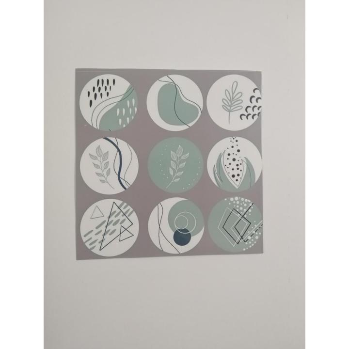 Green aesthetic UNCUT Journaling sticker sheet uncut - ( 9 x 9) cm