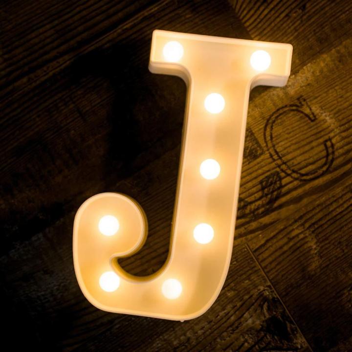 LED  Alphabet letter J Lights Alphabet Light Up Marquee Letters Sign for Night Light Wedding Birthday Party Battery Powered Christmas Lamp Home...