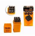 Tolsen 36 Pcs 6mm Steel Letter & Number Punch Sets -27 Pcs Steel Letter Punch ,9 Pcs  Steel Number Punch Set. 