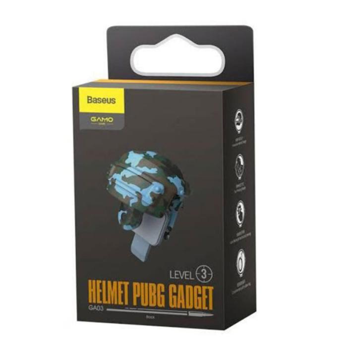 Baseus Gamo Game Level 3 Helmet PUBG Gadget GA03 , R11 Gamepad PUBG Mobile Game Controller Phone Gaming Joystick Fire Trigger Button Aim Key Shooter Game Pad Handle