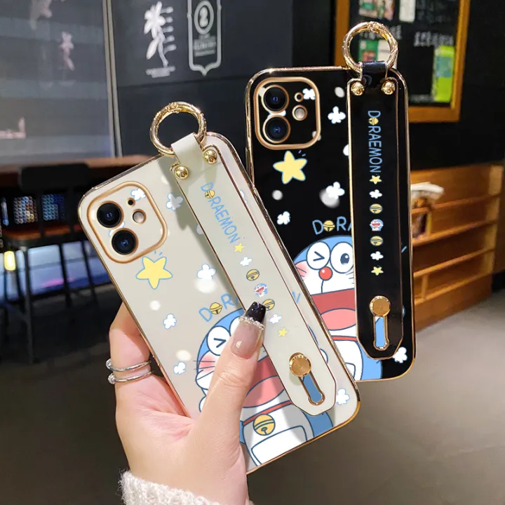 dienya%20For%20OPPO%20A31%202020%20Case%20With%20Wristband%20New%20Design%20Phone%20Case%20For%20Girl%20Women%20Thin%20Pattern%20Cartoon%20Doraemon%20Cat%20Shockproof%20Plating%20Silicone%20Casing%20Full%20Cover%20SoftCase%20Protection%20Cases%20-%20Image%203