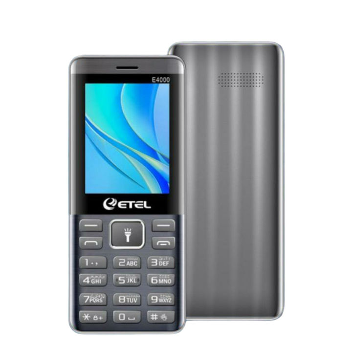 ETEL E4000 - Four sims - Without Camera - 2.4 Inch Display - 3200mAH Battery - Wireless FM radio - Auto call recording - PTA approved - 1 Year brand warranty