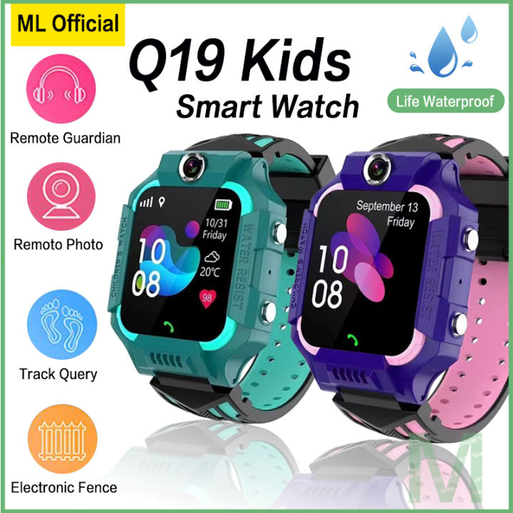 TOP【 24h Ship+Ready stock】COD FREE Shipping+ Q19 Kids Smart Watch Call Phone Children Smartwatch Anti-loss LBS+SOS Phone Jam Telefon Budak Location Tracker Camera Ca