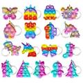 16 Pcs Popping Sound Mini Fidget Keychain Digits Toys Baby Sensory Toys Stress Relief Anti- Anxiety Early Education Flipping Board Toys for Babies Toddlers Kids Adults. 