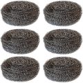 pack of 6 stainless steel dish washing scrub for kitchen use. 