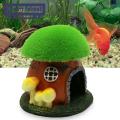 Green forest Fish Tank Landscaping Vivid Mushroom Shelter House Fish Hiding Cave. 