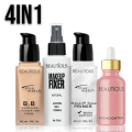 Beautious Deal of 04 Foundation + Liquid Highlighter + Primer Pump + fixer. 